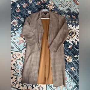 Plaid Long Coat with Tan Lining